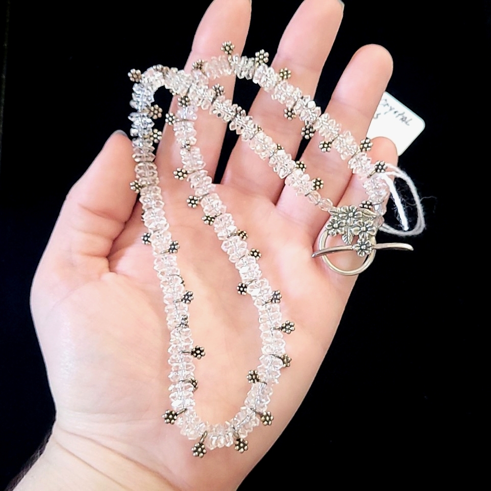 Crystal sterling silver necklace